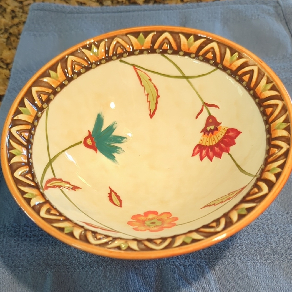 Beautiful Fritz and Floyd Global Market Pedestal Bowl